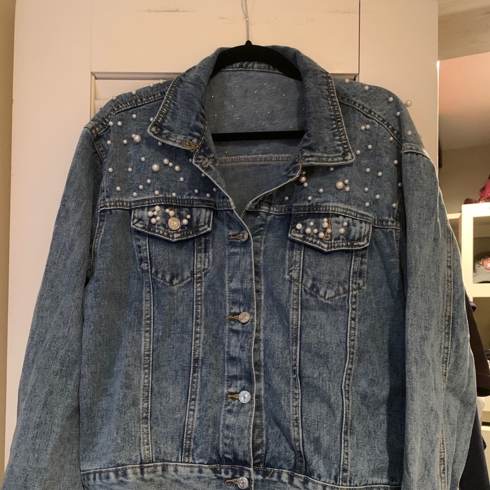 Jean Coat with Pearls